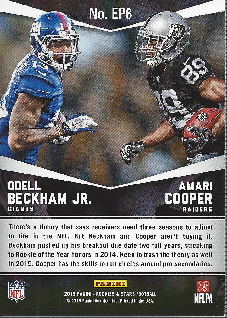 2015 Rookies and Stars Embroidered Patches #6 Amari Cooper/Odell Beckham Jr. back image