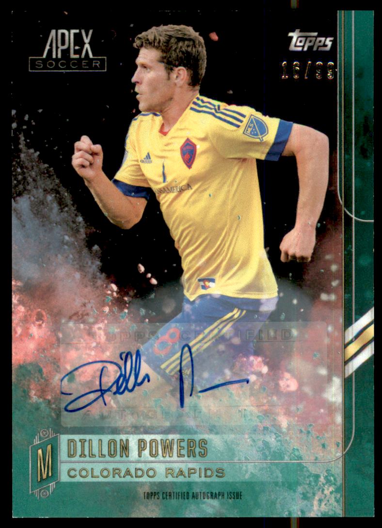 2015 Topps Apex MLS Autographs Green #63 Dillon Powers