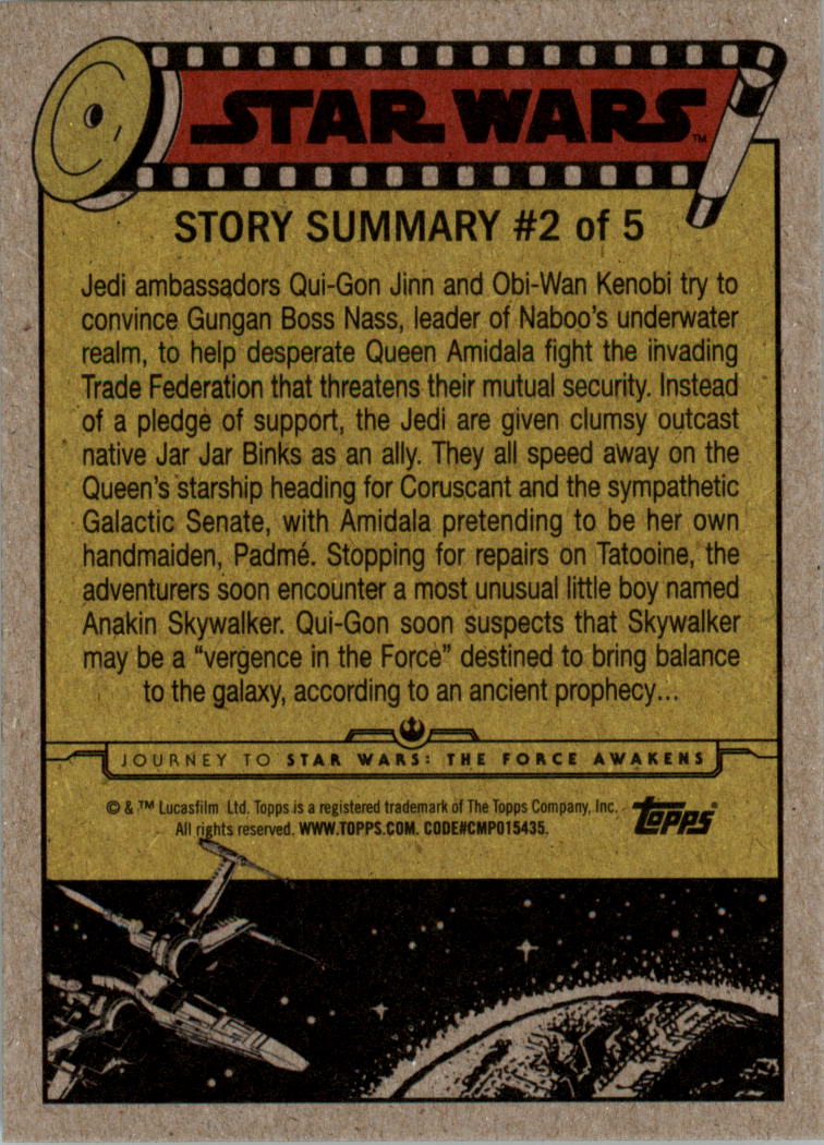 2015 Topps Star Wars Journey to The Force Awakens Jabba Slime Green #2 Power of the Podrace back image