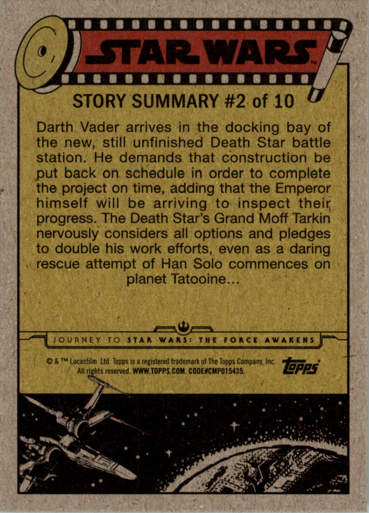 2015 Topps Star Wars Journey to The Force Awakens Jabba Slime Green #62 Back on Tatooine back image