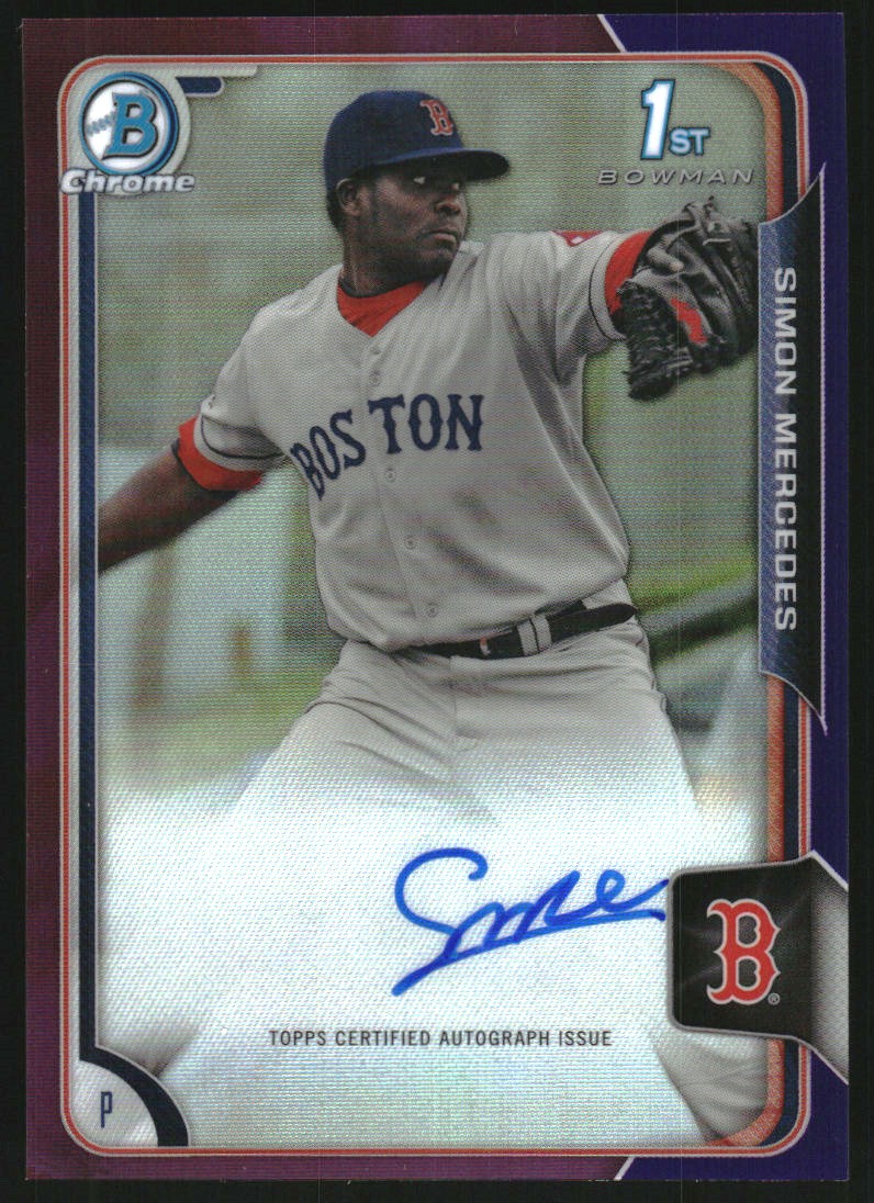 2015 Bowman Chrome Prospect Autographs Purple Refractors #BCAPSM Simon Mercedes