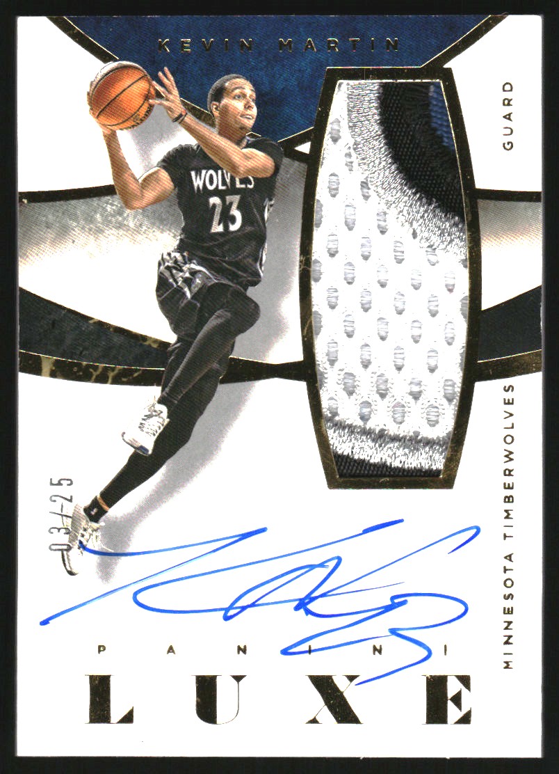 2014-15 Panini Luxe Memorabilia Autographs Prime #45 Kevin Martin/25