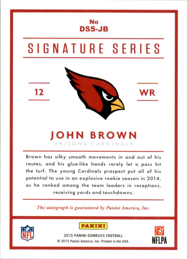 2015 Donruss Signature Series Insert #DSSJB John Brown back image