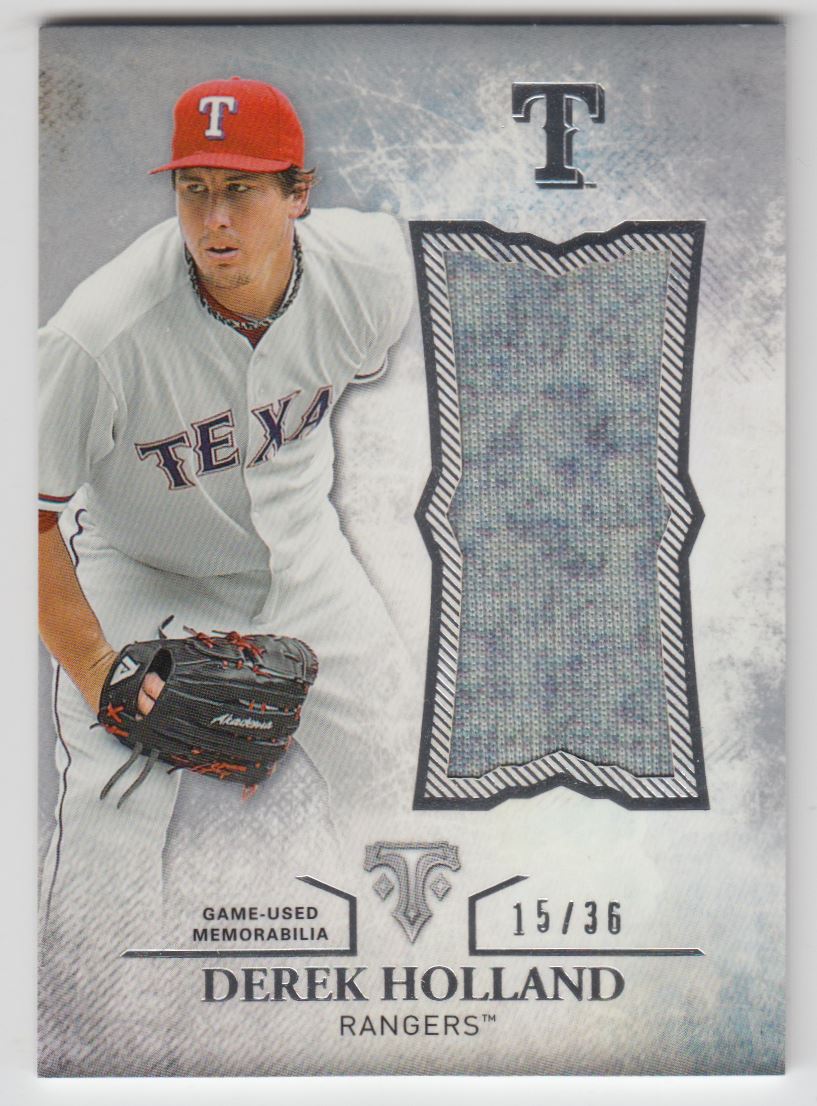 2015 Topps Triple Threads Relic Combos #TTRCDHF Derek Holland/Yu Darvish/Neftali Feliz