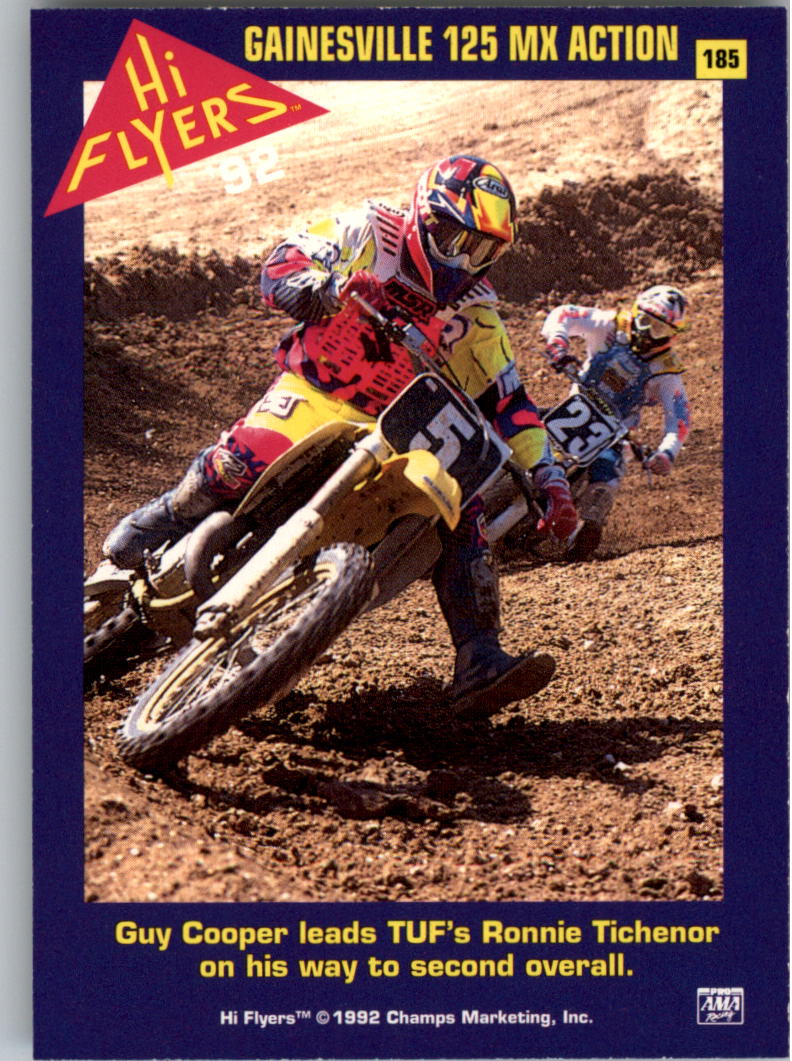 1992 Champ's Hi Flyers Motocross #185 Gainesville 125 MX Action/Doug Dubach and Guy Cooper back image