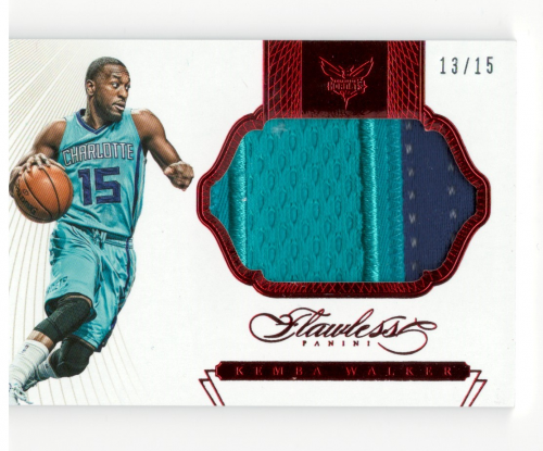 2014-15 Panini Flawless Patches Ruby #28 Kemba Walker/15