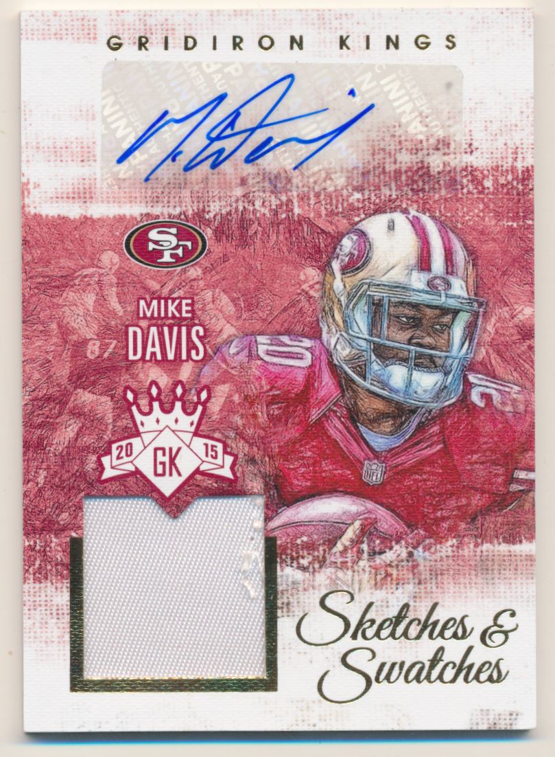 2015 Gridiron Kings Sketches and Swatches Autographs Prime #35 Mike Davis/49