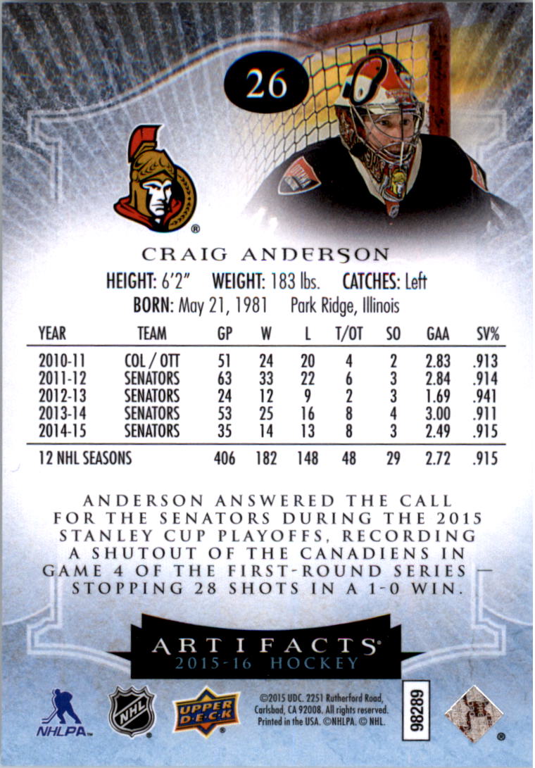 2015-16 Artifacts Hockey Card Pick (Base)