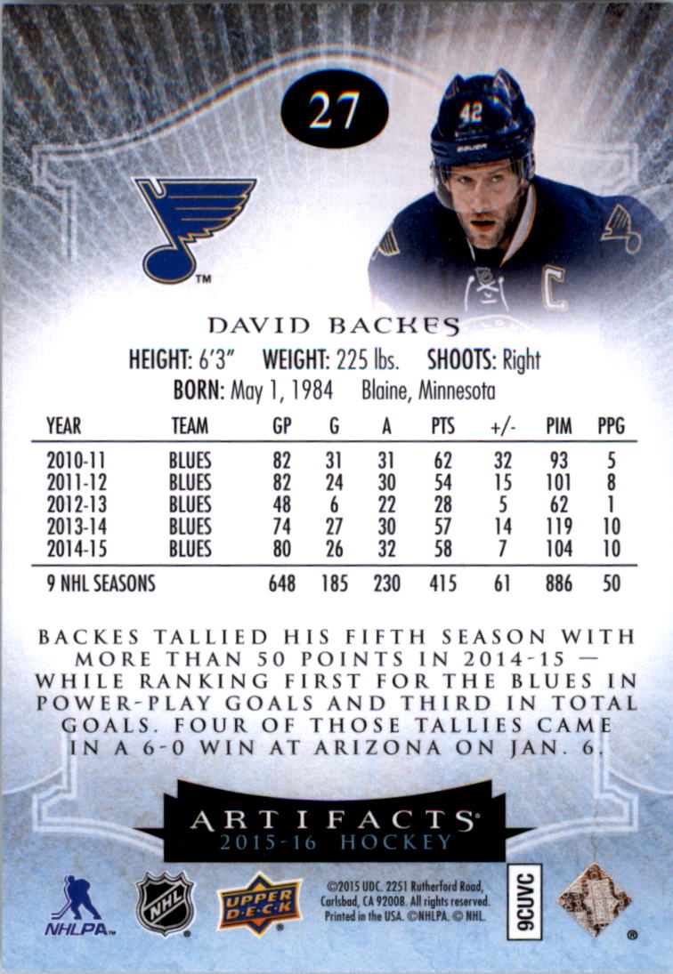 2015-16 Artifacts Hockey Card Pick (Base)