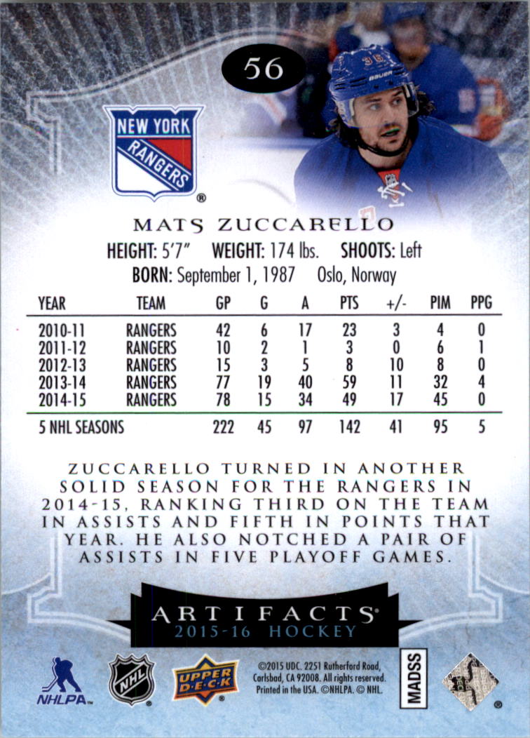 2015-16 Artifacts Hockey Card Pick (Base)