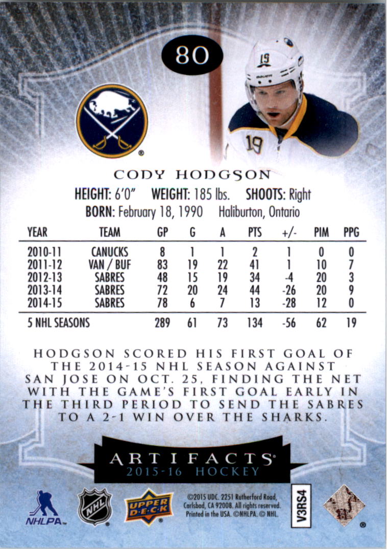 2015-16 Artifacts Hockey Card Pick (Base)