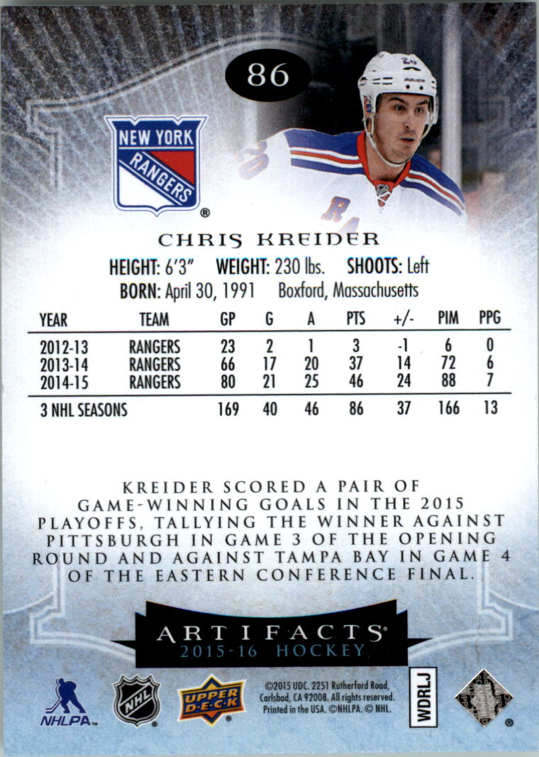 2015-16 Artifacts Hockey Card Pick (Base)