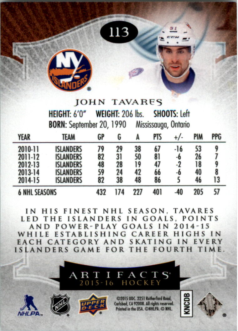 2015-16 Artifacts Hockey Card Pick (Base)