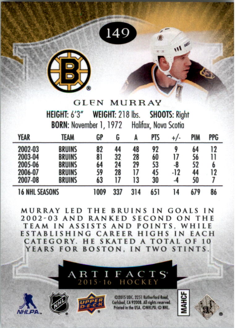 2015-16 Artifacts Hockey Card Pick (Base)