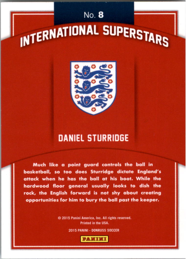 2015 Donruss International Superstars #8 Daniel Sturridge back image