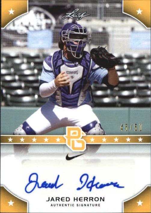 2015 Leaf Perfect Game Autographs Gold #PGJH1 Jared Herron/50
