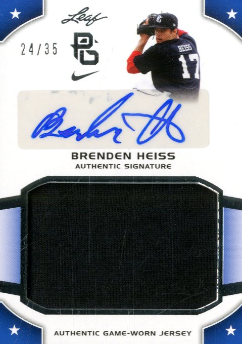 2015 Leaf Perfect Game Jersey Autographs #JABH1 Brenden Heiss