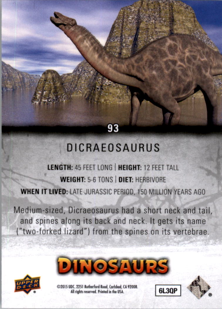 2015 Upper Deck Dinosaurs #93 Dicraeosaurus back image