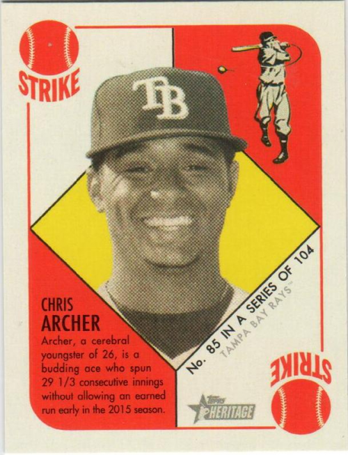 2015 Topps Heritage '51 Collection Mini Gold Back #85 Chris Archer