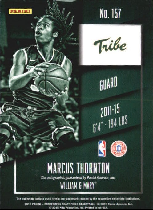 2015-16 Panini Contenders Draft Picks Draft Ticket #157 Marcus Thornton AU