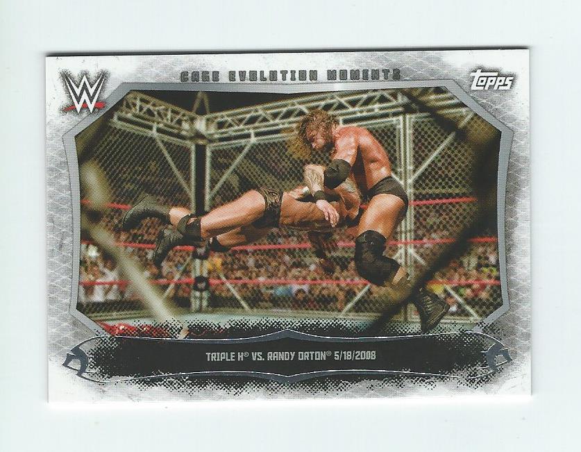 2015 Topps WWE Undisputed Cage Evolution Moments #CEM6 Triple H vs. Randy Orton