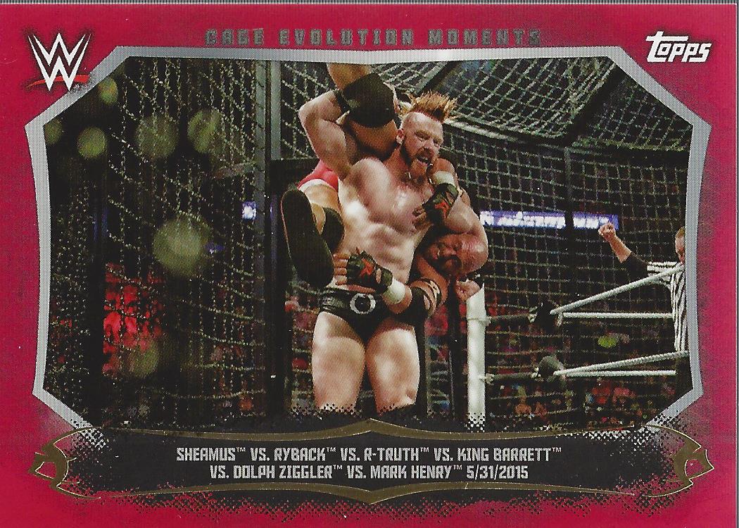 2015 Topps WWE Undisputed Cage Evolution Moments Red #CEM5 Sheamus vs. Ryback vs. R-Truth vs. King Barrett vs. Dolph Ziggler vs. Mark Henry