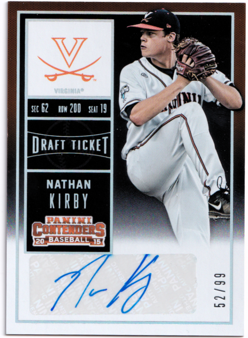 2015 Panini Contenders College Ticket Autographs Photo Variation Draft #13 Nathan Kirby/Looking down