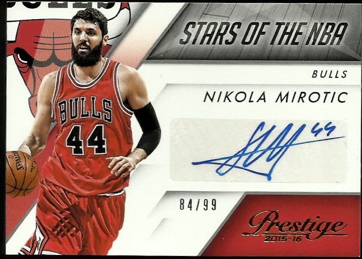 2015-16 Prestige Stars of the NBA Signatures #20 Nikola Mirotic/99