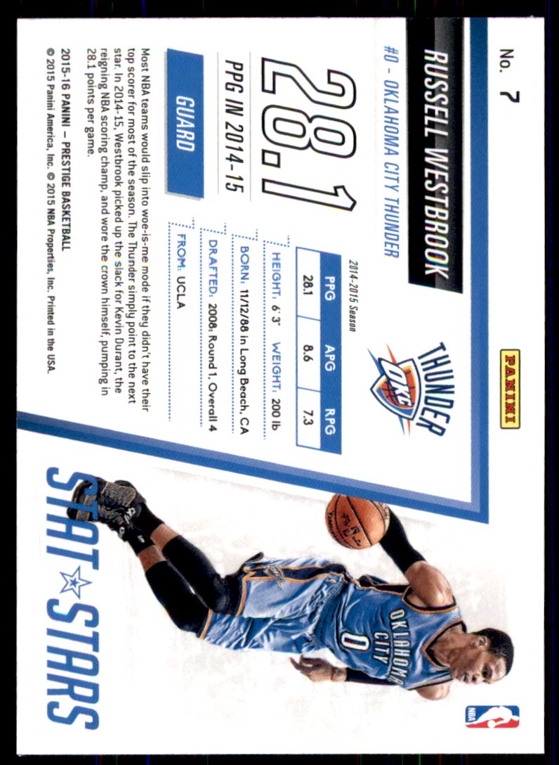 2015-16 Prestige Stat Stars #7 Russell Westbrook