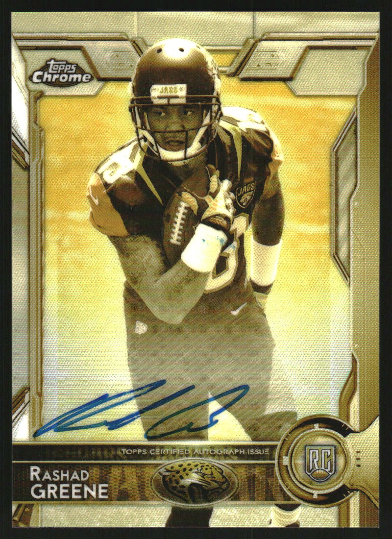 2015 Topps Chrome Rookie Autographs Hot Box Sepia Gold Refractors #147 Rashad Greene/100