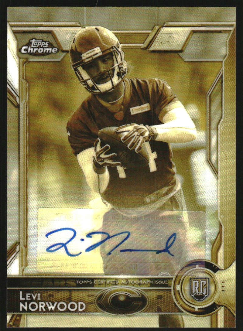 2015 Topps Chrome Rookie Autographs Hot Box Sepia Gold Refractors #189 Levi Norwood/100