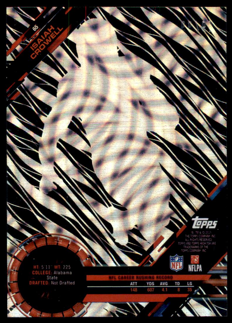 2015 Topps High Tek Confetti Diffractor #65 Isaiah Crowell A back image