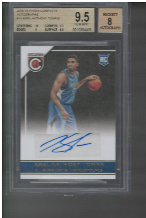 2015-16 Panini Complete Autographs #14 Karl-Anthony Towns