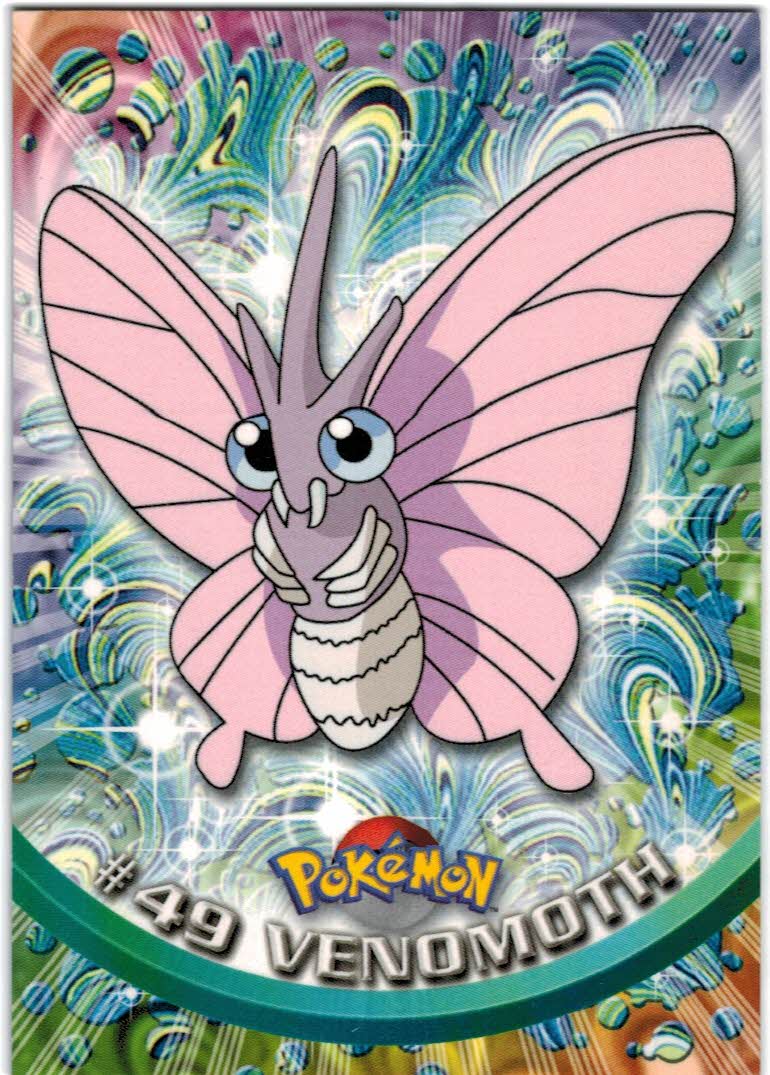 1999 Topps Pokemon TV Animation Series 1 Red #49 Venomoth - ( Red ...