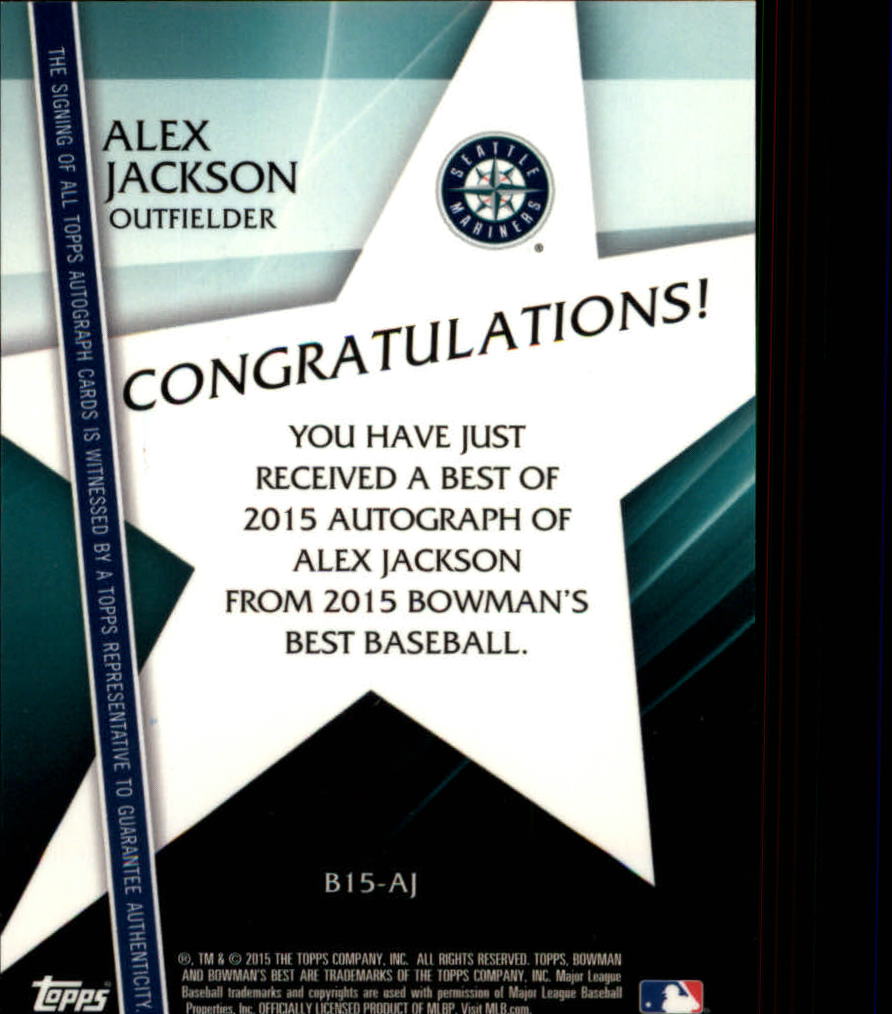2015 Bowman's Best Best of '15 Autographs #B15AJ Alex Jackson back image