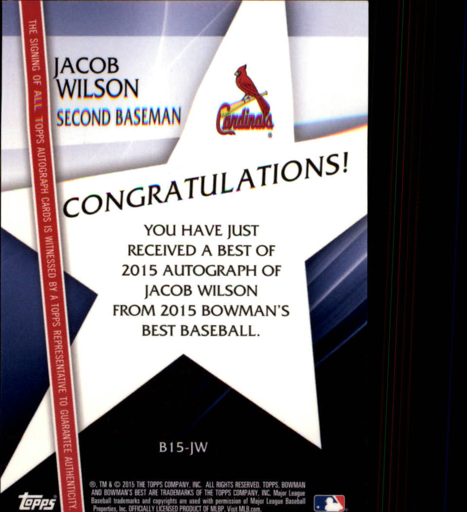 2015 Bowman's Best Best of '15 Autographs #B15JW Jacob Wilson back image