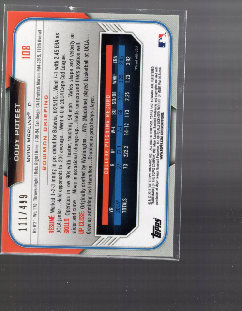 B0176- 2015 Bowman Draft BB Cards 1-200 +Inserts -You Pick- 15+ FREE US SHIP - Picture 365 of 365