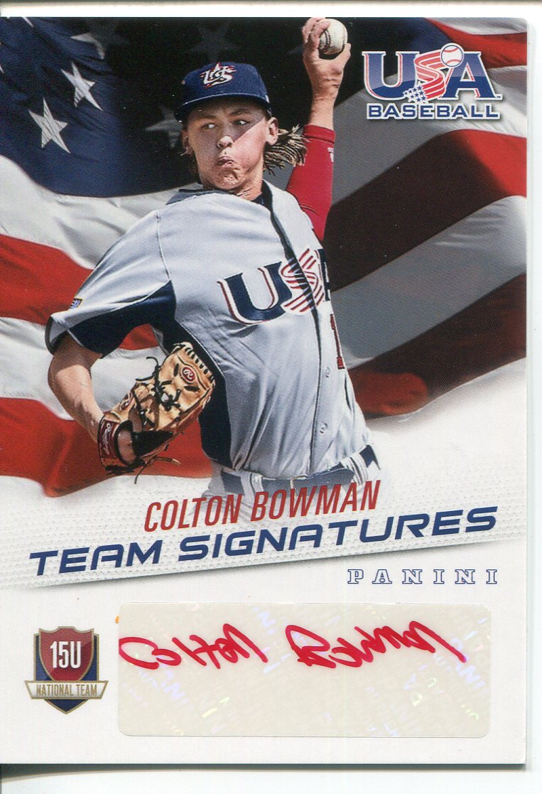 2015 USA Baseball 15U National Team Signatures Red Ink #2 Colton Bowman