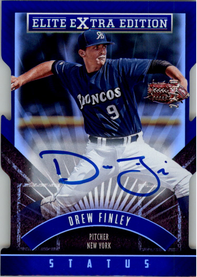 2015 Elite Extra Edition Prospect Autographs Status Blue Die Cut #93 Drew Finley/50