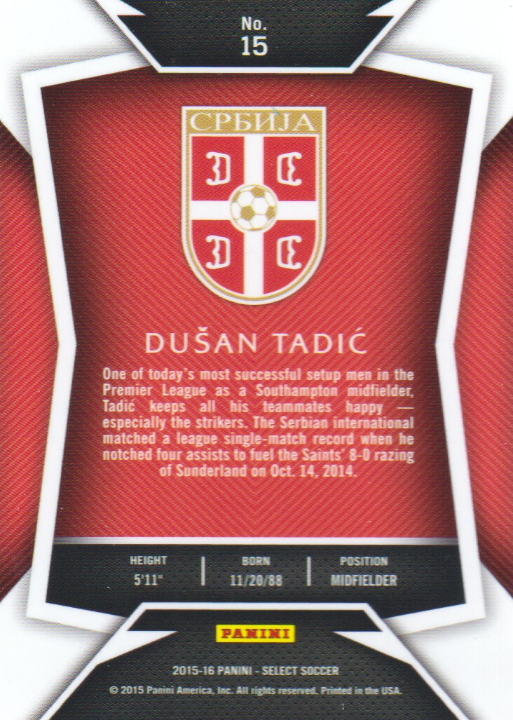 2015-16 Select Soccer Trading Cards BASE: Pick From List - Picture 23 of 161