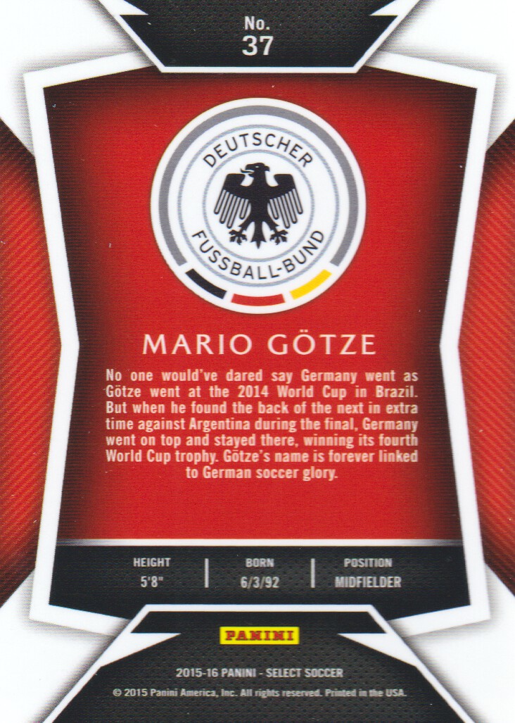 2015-16 Select Soccer Trading Cards BASE: Pick From List - Picture 59 of 161