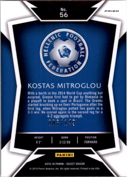 2015-16 Select Orange #56 Kostas Mitroglou back image