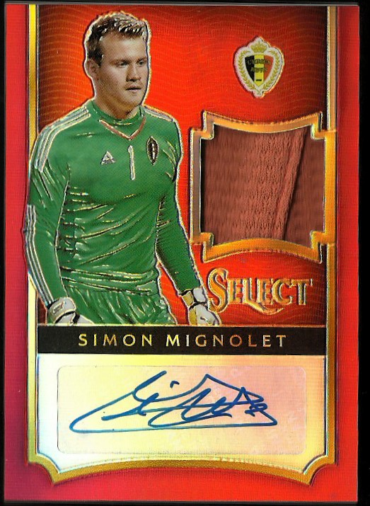 2015-16 Select Jersey Autographs Red #JASM Simon Mignolet/20