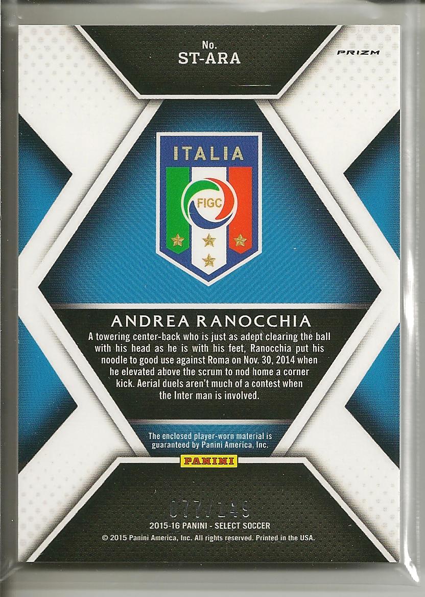 2015-16 Select Stars Memorabilia Orange #STAR Andrea Ranocchia back image