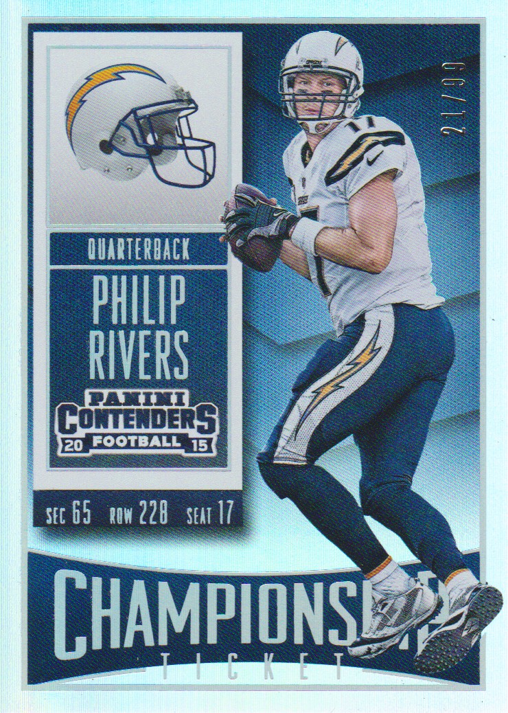 : 2015 Panini Contenders Football Season Ticket #10 Philip Rivers  Chargers : Collectibles & Fine Art