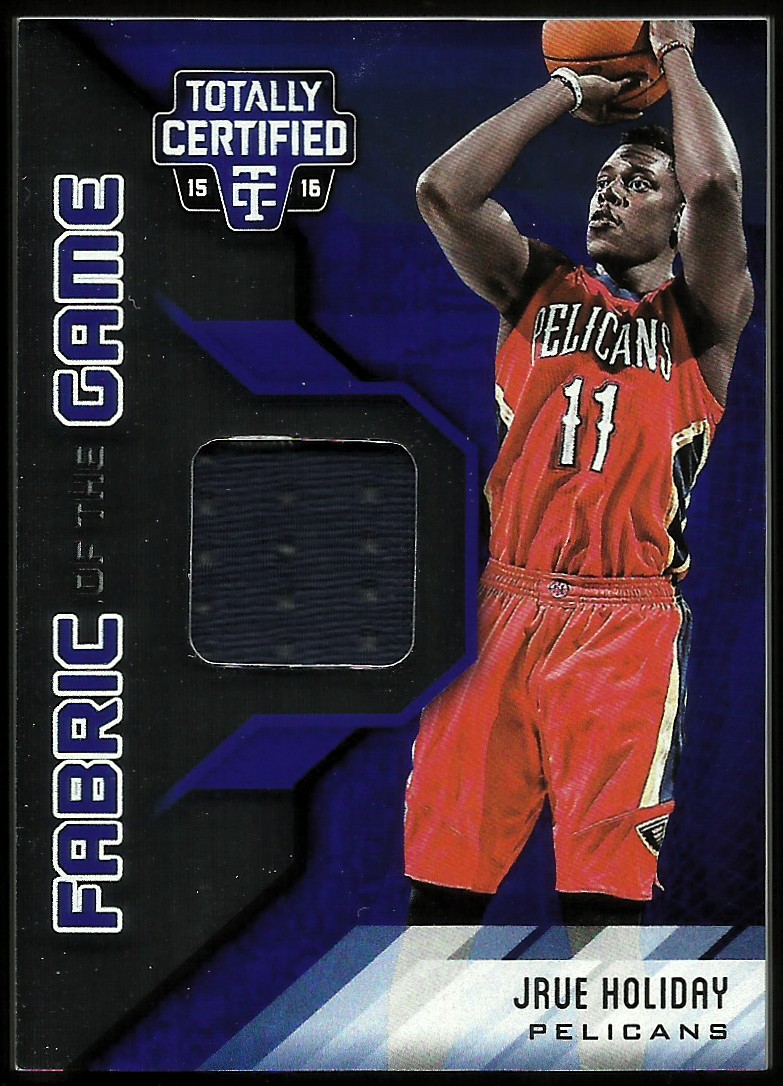 2015-16 Totally Certified Fabric of the Game Materials Blue #FGJH Jrue Holiday/49