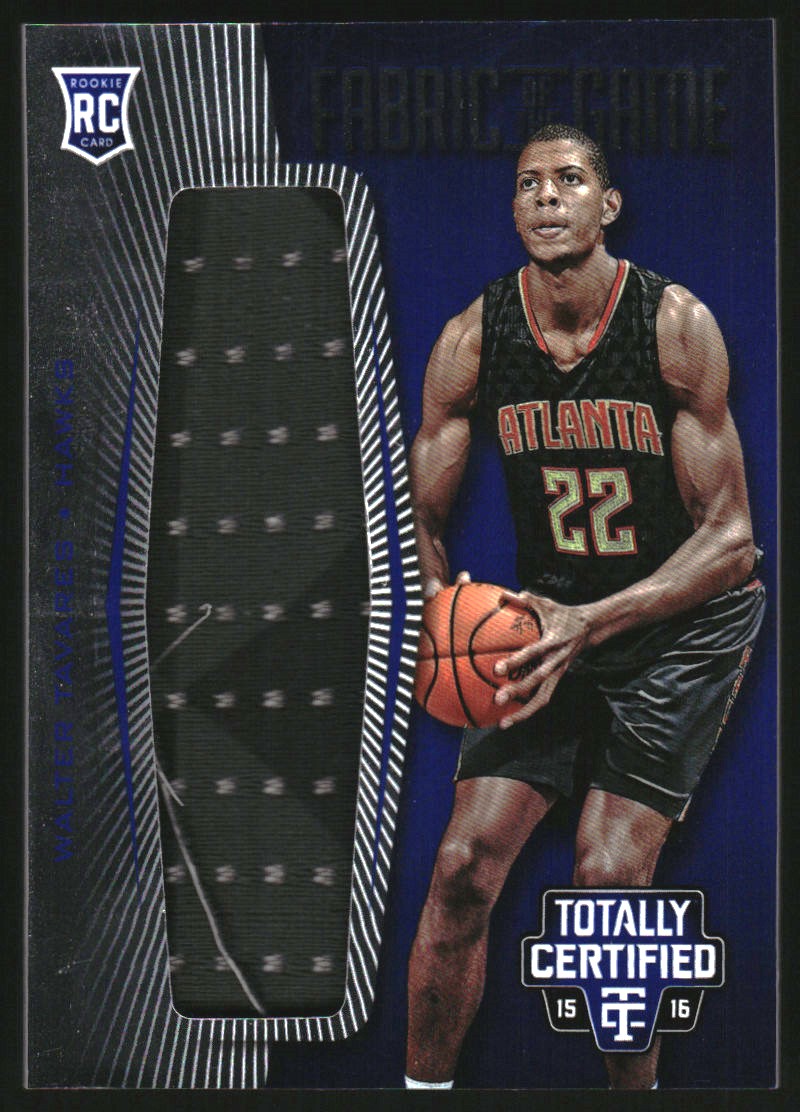 2015-16 Totally Certified Rookie Fabric of the Game Jerseys Blue #FRJWT Walter Tavares