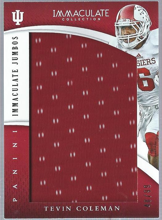 2015 Immaculate Collection Collegiate Multisport Jumbos #11 Tevin Coleman/99