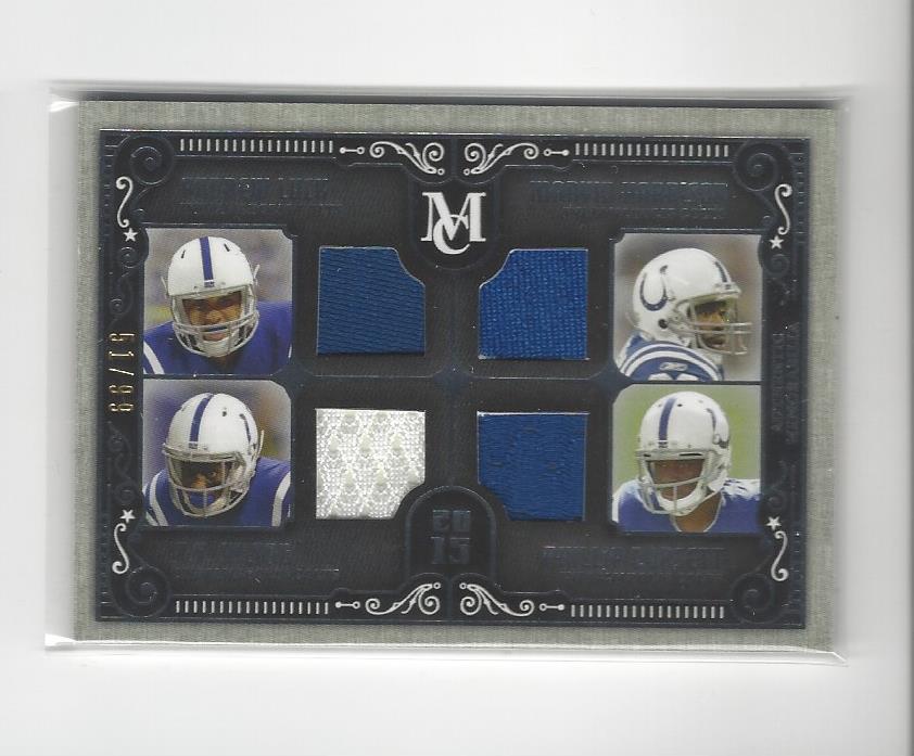2015 Topps Museum Collection Quad Player Relics #QRLHHD T.Y. Hilton/Phillip Dorsett/Andrew Luck/Marvin Harrison