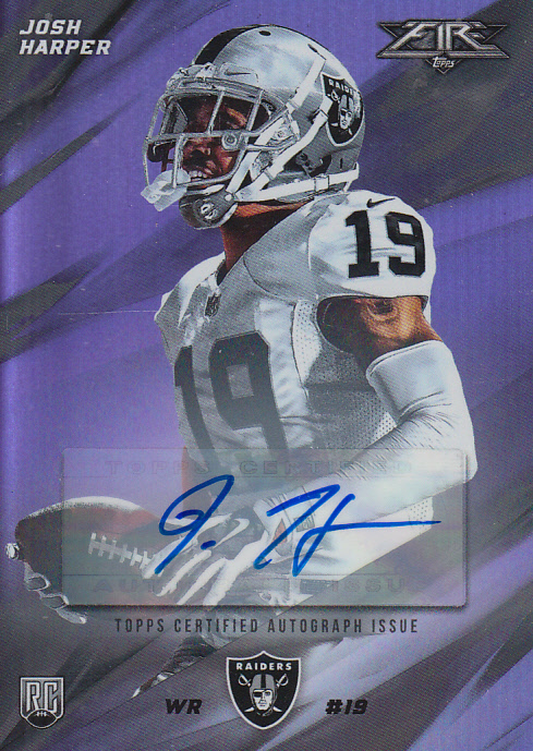 2015 Topps Fire Autographs Purple #FAJHA Josh Harper